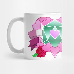 DiceHeart - Lesbian Banner, Green Dice Mug